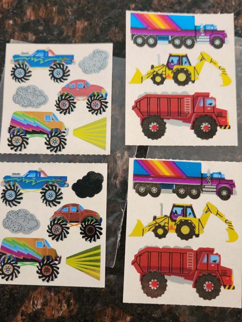 4 Sandylion Foil Sticker Mod Monster Truck Car Construction Dump Vehicle Vintage